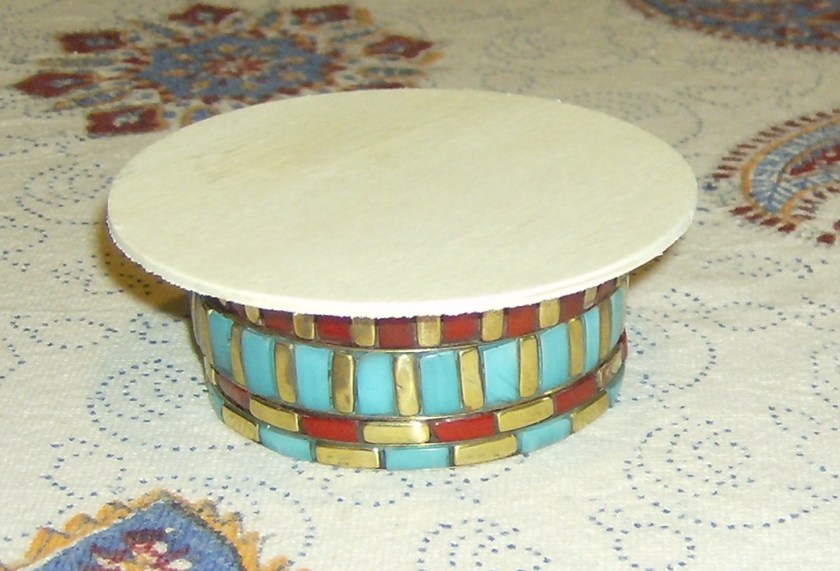 All you need to make a Jonathan Adler inspired mini coffee table. Photo by Holly Tierney-Bedord. All rights reserved.