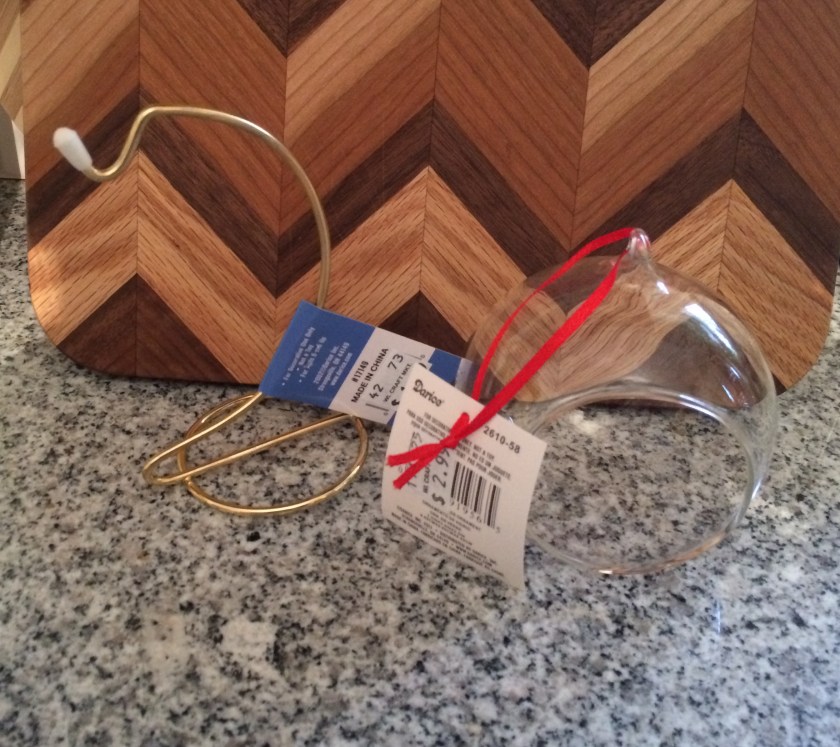 Cup holder + glass ornament = perfect 1:12 scale mid century bubble chair! Photos by Holly Tierney-Bedord. All rights reserved.