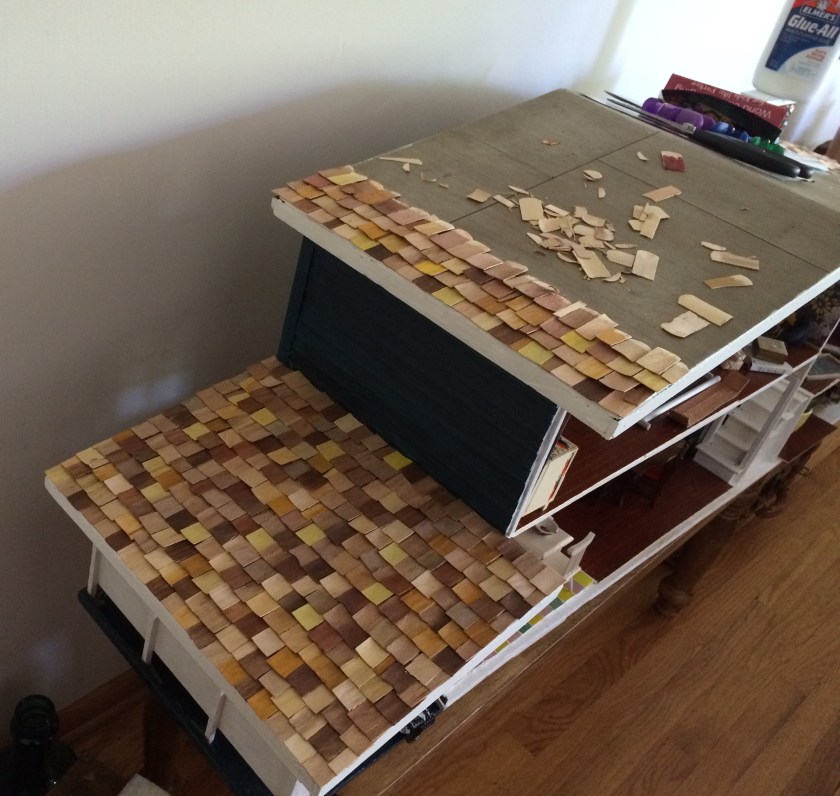 Mini house roof update. Photos by Holly Tierney-Bedord. All rights reserved.