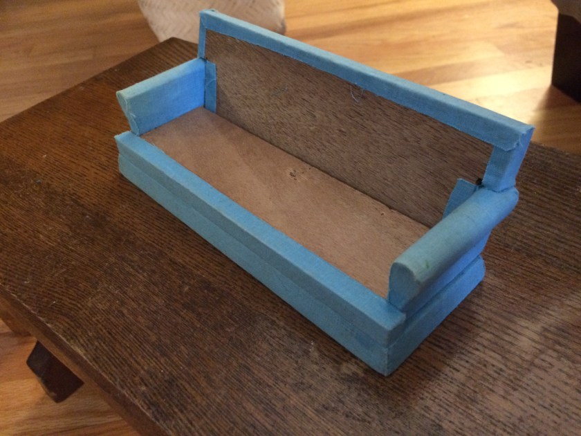 Mini sofa from a garage sale. Photo by Holly Tierney-Bedord. All rights reserved.