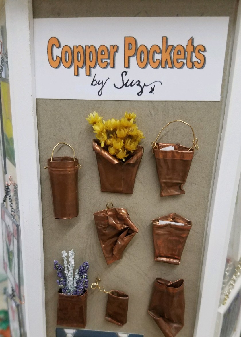Tiny handmade copper pockets by Suzanne